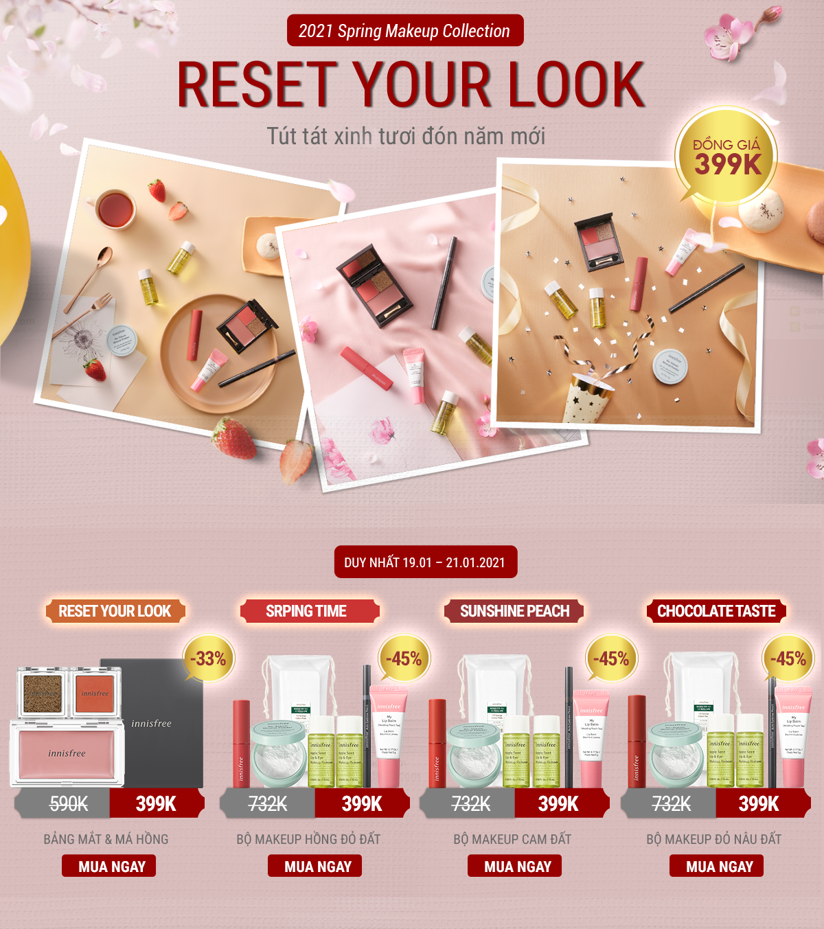 Innisfree  Set 4 kem tay THANK YOU  HAPPY BIRTHDAY Jeju Life Perfumed  Hand Cream  quà tặng