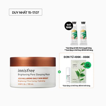 Mặt nạ ngủ dưỡng sáng da, se khít lỗ chân lông innisfree Brightening Pore Sleeping Mask 100 mL