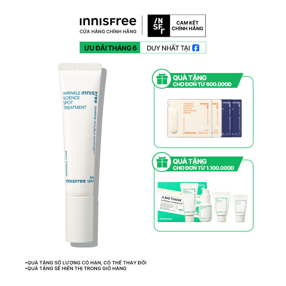 Tinh chất đặc trị nếp nhăn tảo biển INNISFREE Wrinkle Science Spot Treatment 40 mL