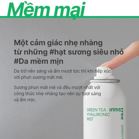 Xịt khoáng dưỡng ẩm trà xanh INNISFREE Green Tea Hyaluronic Mist 150 mL