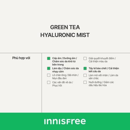 Xịt khoáng dưỡng ẩm trà xanh INNISFREE Green Tea Hyaluronic Mist 150 mL