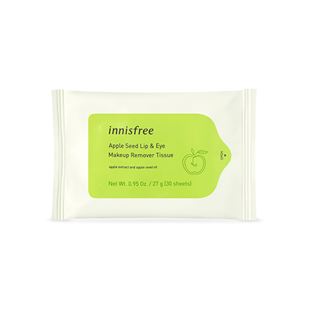 Khăn ướt tẩy trang mắt & môi innisfree Apple Seed Lip & Eye Makeup Remover Tissue 30 shts