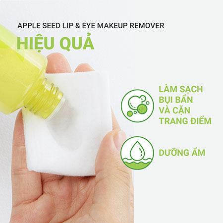 Dầu tẩy trang mắt và môi táo xanh innisfree Apple Seed Lip & Eye Makeup Remover 100 mL