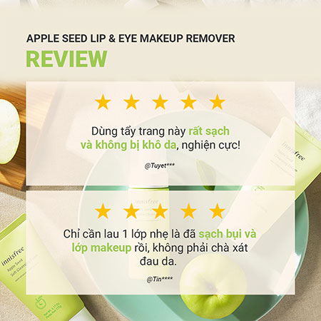 Sản phẩm tẩy trang mắt và môi innisfree Apple Seed Lip & Eye Makeup Remover 100 mL