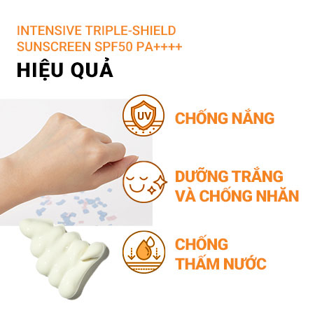 Kem chống nắng lâu trôi tăng cường innisfree Intensive Triple-shield Sunscreen SPF50+ PA++++ 50 mL