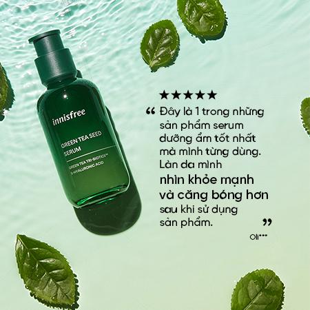 Tinh chất INNISFREE Green Tea Seed Serum dưỡng ấm, làm dịu, cho da căng mọng với trà xanh và 5 loại Hyaluronic Acid 80 mL