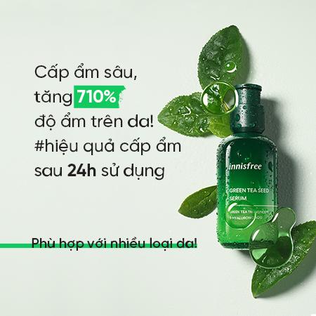 Tinh chất INNISFREE Green Tea Seed Serum dưỡng ấm, làm dịu, cho da căng mọng với trà xanh và 5 loại Hyaluronic Acid 80 mL