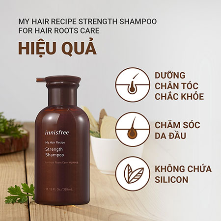 Dầu gội nuôi dưỡng chân tóc innisfree My Hair Recipe Strength Shampoo For Hair Roots Care 330 mL