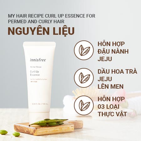 Tinh chất dưỡng tóc uốn innisfree My Hair Recipe Curl Up Essence For Permed & Curly Hair 100 mL