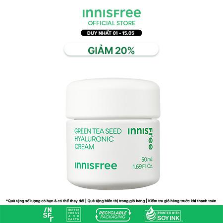 Kem dưỡng ẩm trà xanh INNISFREE Green Tea Seed Hyaluronic Cream 50ml 2023