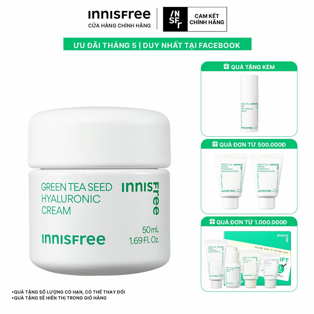 Kem dưỡng ẩm trà xanh INNISFREE Green Tea Seed Hyaluronic Cream 50ml 2023