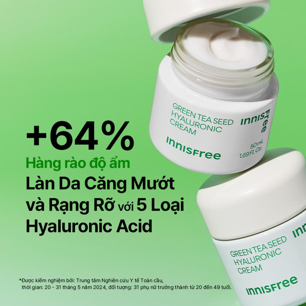 Kem dưỡng ẩm trà xanh INNISFREE Green Tea Seed Hyaluronic Cream 50ml 2023