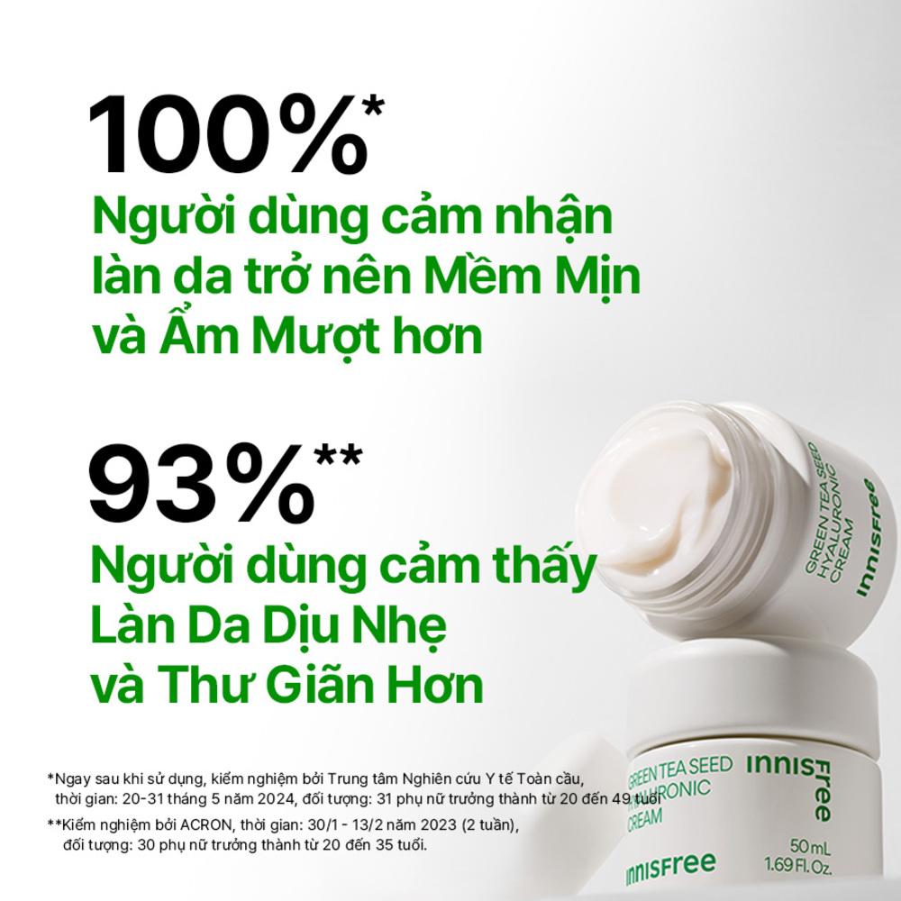 Kem dưỡng ẩm trà xanh INNISFREE Green Tea Seed Hyaluronic Cream 50ml 2023