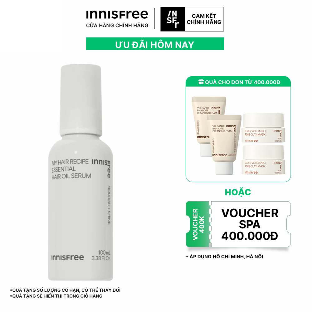 Dầu dưỡng tóc hương hoa trà innisfree Camellia Essential Hair Oil Serum 100 mL