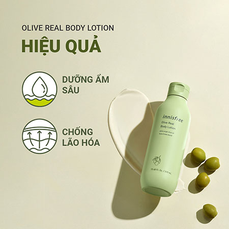 Sữa dưỡng thể cấp ẩm sâu ô liu innisfree Olive Real Body Lotion 310 mL