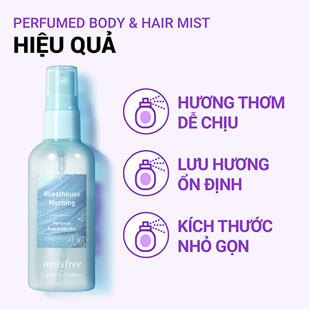 Xịt thơm toàn thân và tóc innisfree Perfumed Body & Hair Mist 100ml