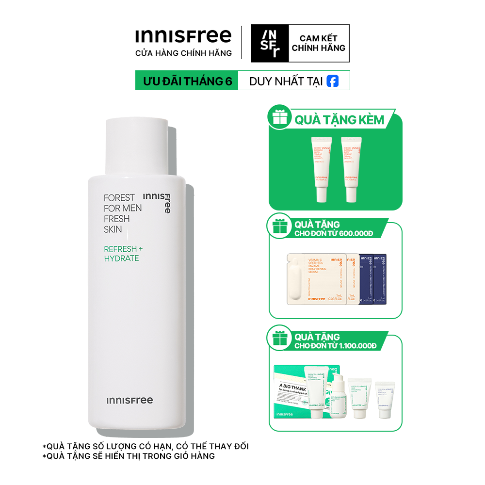Nước cân bằng dành cho nam INNISFREE Forest for men Fresh Skin 180 mL