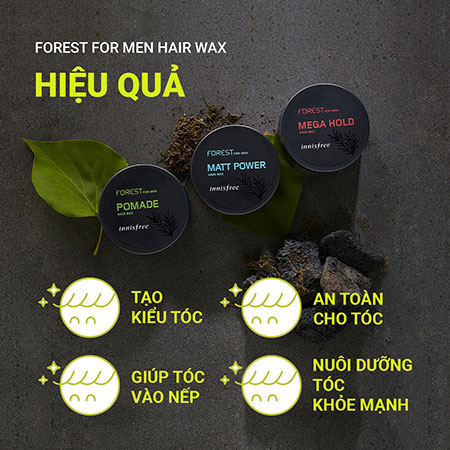 Wax tạo kiểu tóc dành cho nam innisfree Forest For Men Hair Wax 60 g