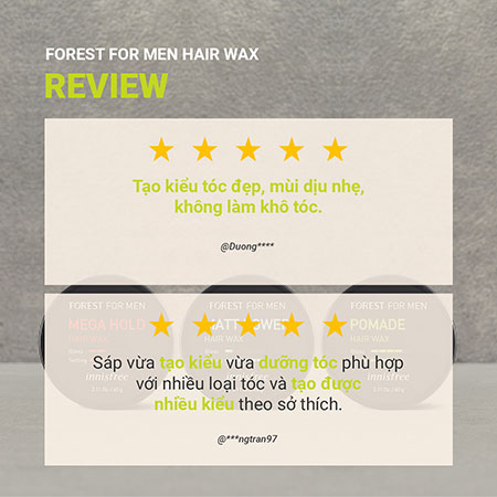 Wax tạo kiểu tóc dành cho nam innisfree Forest For Men Hair Wax 60 g