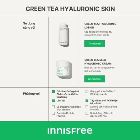 Nước cân bằng độ ẩm cho da INNISFREE Green Tea Hyaluronic Skin 170 mL