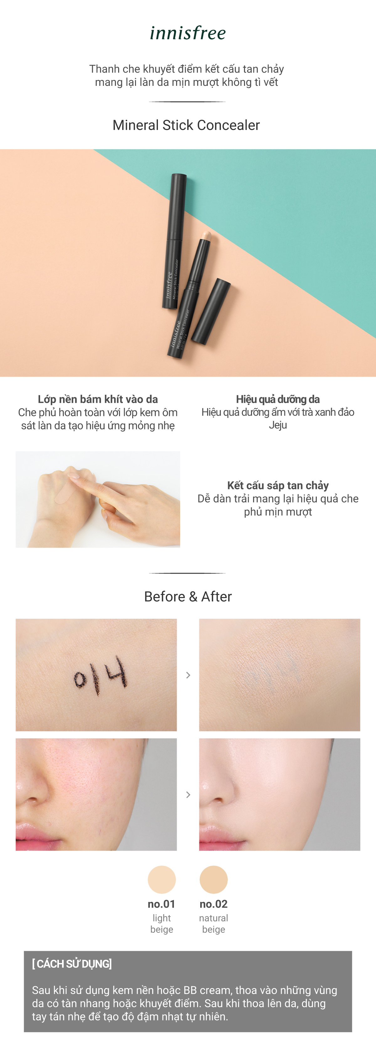 Bút che khuyết điểm innisfree Mineral Stick Concealer 2 g innisfree Việt Nam