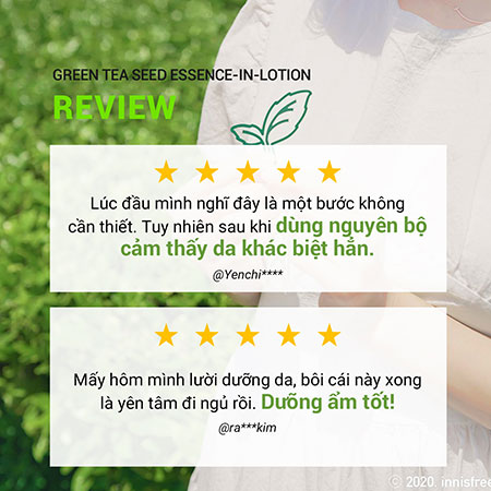 Sữa dưỡng ẩm sâu cho da innisfree Green Tea Seed Essence In Lotion 100 mL