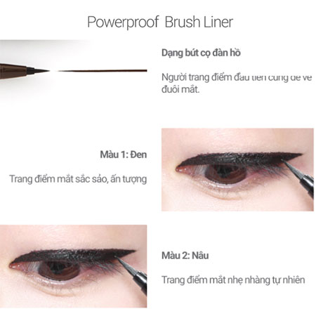 Bút kẻ mắt nước lâu trôi INNISFREE Powerproof Brush Liner 0.6g