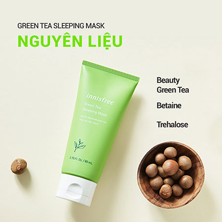 Mặt nạ ngủ dưỡng ẩm da innisfree Green Tea Sleeping Mask 80 mL