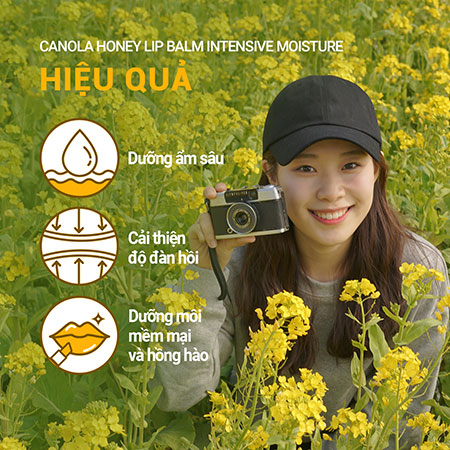 Son dưỡng ẩm sâu không màu INNISFREE Canola Honey Lip Balm Intensive Moisture 3.5 g HSD 27-12-2024