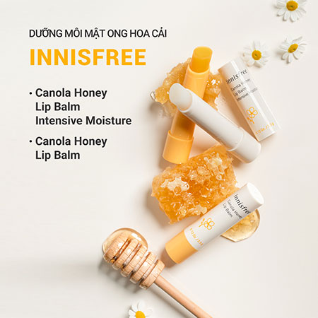 Son dưỡng ẩm sâu không màu INNISFREE Canola Honey Lip Balm Intensive Moisture 3.5 g HSD 27-12-2024