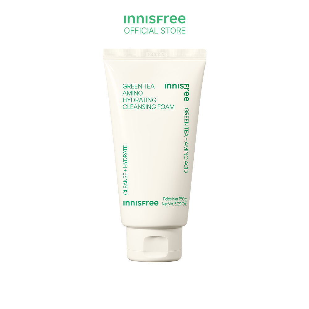 Sữa rửa mặt trà xanh sạch sâu ẩm mịn INNISFREE Green Tea Amino Cleansing Foam 150g