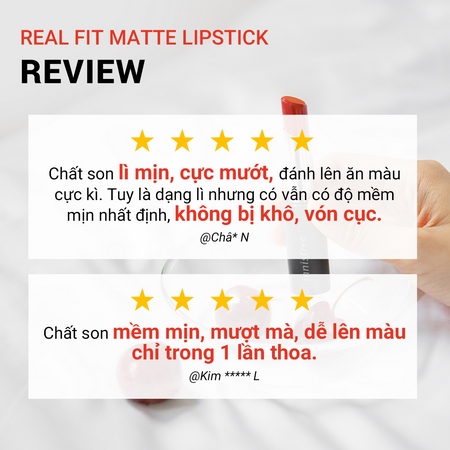 Son lì dạng thỏi Real Fit Matte Lipstick 3.6g