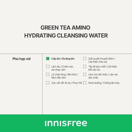 Nước tẩy trang trà xanh innisfree Green Tea Hydrating Amino Acid Cleansing Water 300 mL