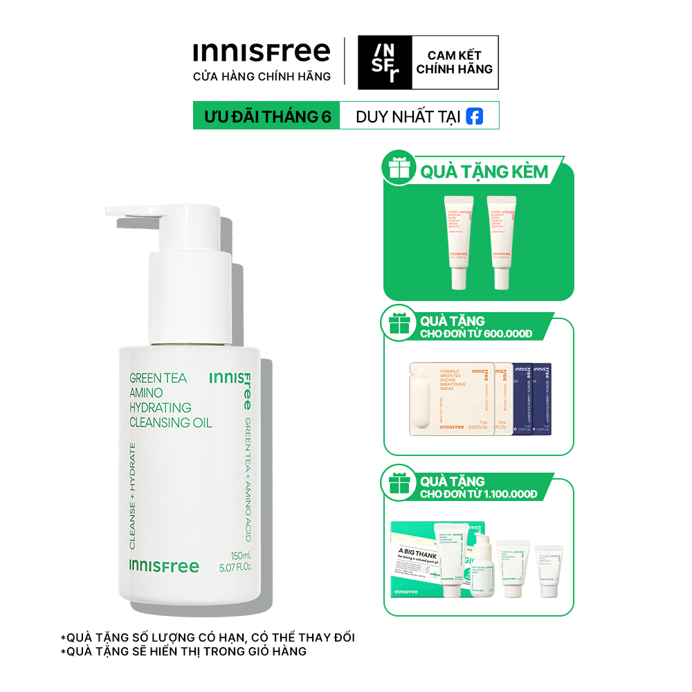 Dầu tẩy trang INNISFREE Green Tea Hydrating Amino Acid Cleansing Oil 150 mL