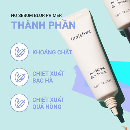 Kem lót kiềm dầu làm mờ lỗ chân lông INNISFREE No Sebum Blur Primer 25 mL