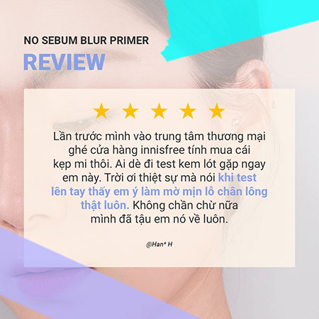 Kem lót kiềm dầu làm mờ lỗ chân lông INNISFREE No Sebum Blur Primer 25 mL