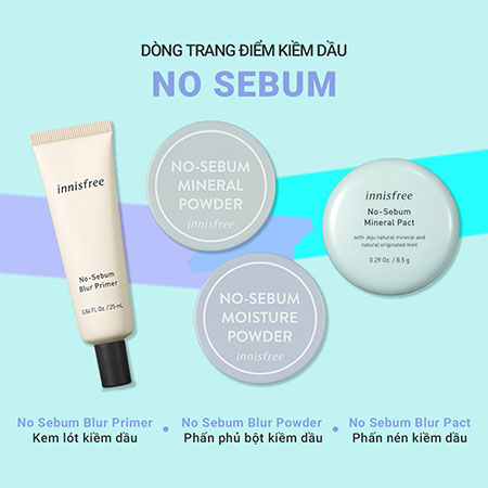 Kem lót kiềm dầu làm mờ lỗ chân lông INNISFREE No Sebum Blur Primer 25 mL