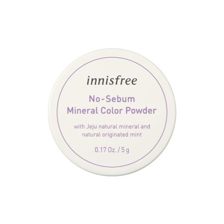 Phấn phủ bột kiềm dầu hiệu chỉnh tông da innisfree No Sebum Mineral Color Powder 5g