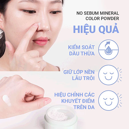 Phấn phủ bột kiềm dầu hiệu chỉnh tông da innisfree No Sebum Mineral Color Powder 5g | innisfree Việt Nam