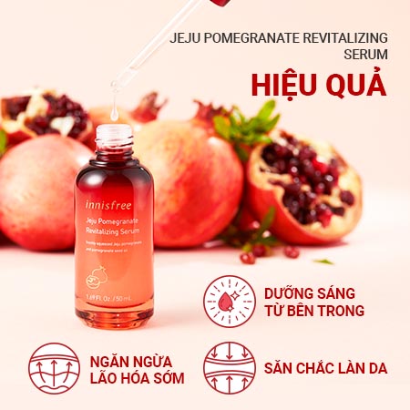 Tinh chất chống oxy hóa lựu đỏ innisfree Jeju Pomegranate Revitalizing Serum 50 mL