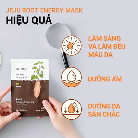 (Full) Bộ 8 mặt nạ dưỡng ẩm sáng da rau củ innisfree Jeju Root Energy Mask Set
