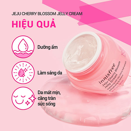 Kem dưỡng ẩm sáng da hoa anh đào dạng gel innisfree Jeju Cherry Blossom Jelly Cream 50mL