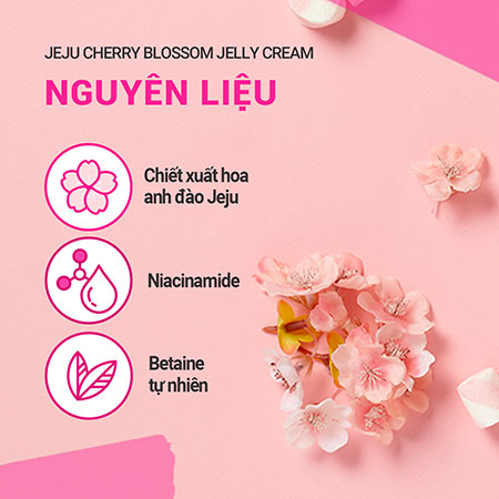Gel dưỡng ẩm sáng da innisfree Jeju Cherry Blossom Jelly Cream 50 mL