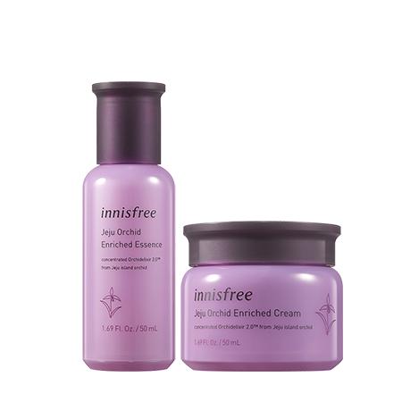 Set tinh chất & kem dưỡng chống lão hóa hoa lan tím innisfree Jeju Orchid Enriched Essence & Enriched Cream Combo