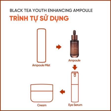 Sản phẩm dưỡng da ban đêm ngăn ngừa lão hóa từ trà đen innisfree Black Tea Youth Enhancing Ampoule 30 mL