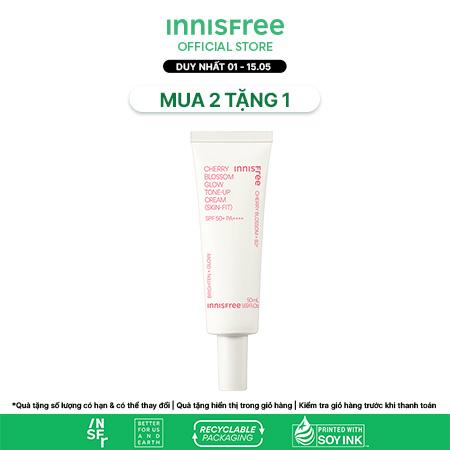Kem dưỡng ẩm nâng tông làm sáng da và chống nắng INNISFREE Cherry Blossom Skin-Fit Tone-up Cream SPF50+ PA++++ 50 mL