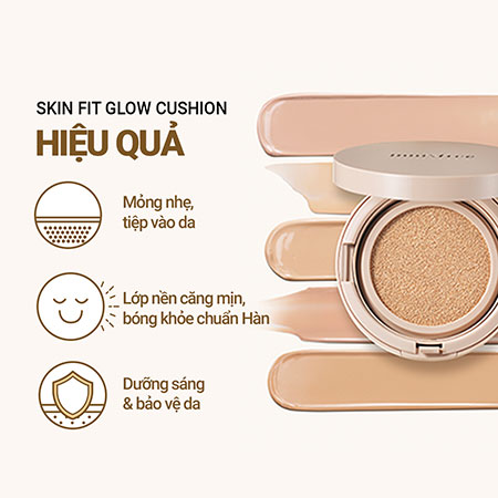 Phấn nước trang điểm ẩm mượt innisfree Skin Fit Glow Cushion 14 g