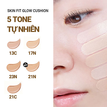 Phấn nước trang điểm ẩm mượt innisfree Skin Fit Glow Cushion 14 g