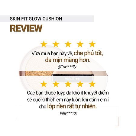 Phấn nước trang điểm ẩm mượt innisfree Skin Fit Glow Cushion 14 g