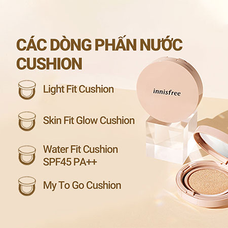 Phấn nước trang điểm ẩm mượt innisfree Skin Fit Glow Cushion 14 g